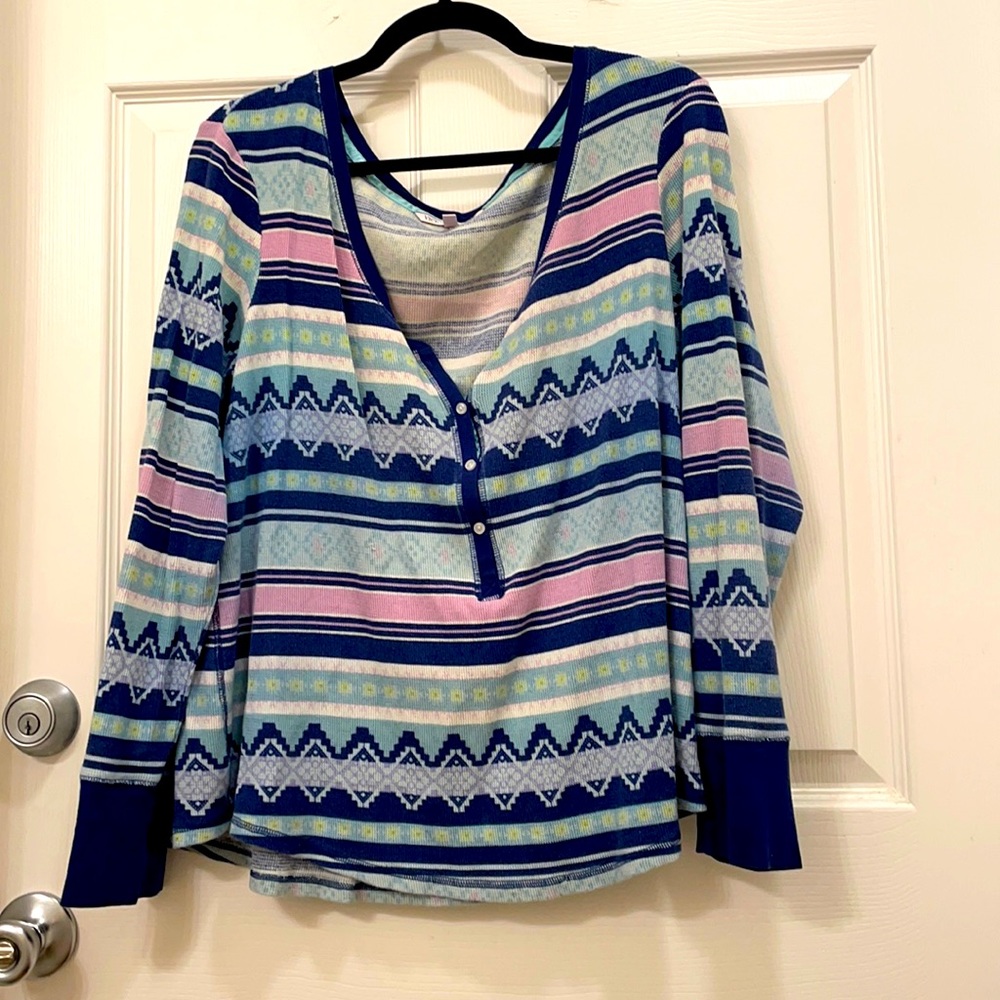 Blue and pink Henley